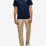 T-shirt With Tricolour Embroidery - Herrer - Navy - Gumpel & Co