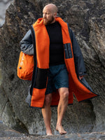 Advance Long Sleeve Surf Poncho - Adults - Charc Grey/Orange