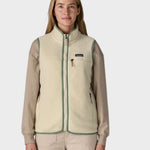Retro Pile Fleece Vest - Dame - Natural w/Ellwood Green - Gumpel & Co