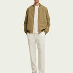 Men's Warren Straight Leg Hørbukser - Herre - White - Gumpel & Co