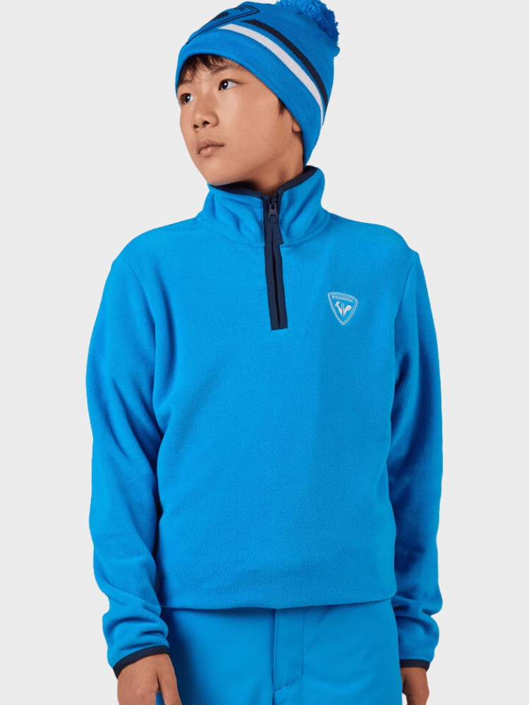 Strawpile Fleece Midlayer m/halfzip - Børn - Blå - Gumpel & Co
