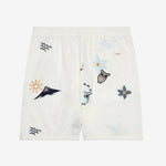 Men's - FIG LOOSE WITH EMBROIDERY SHORTS - Egret - Gumpel & Co