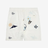 Men's - FIG LOOSE WITH EMBROIDERY SHORTS - Egret - Gumpel & Co