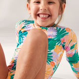 Kids Paradisiac Island Long Sleeve Rash Guard Badedragt - Børn - Mint Tropical Trails - Gumpel & Co