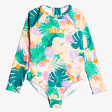 Kids Paradisiac Island Long Sleeve Rash Guard Badedragt - Børn - Mint Tropical Trails - Gumpel & Co