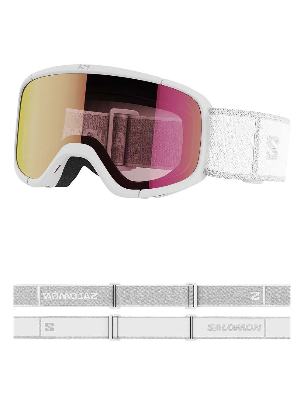 Kids Lumi Skibriller - Junior - White/Universal Ruby - Gumpel & Co