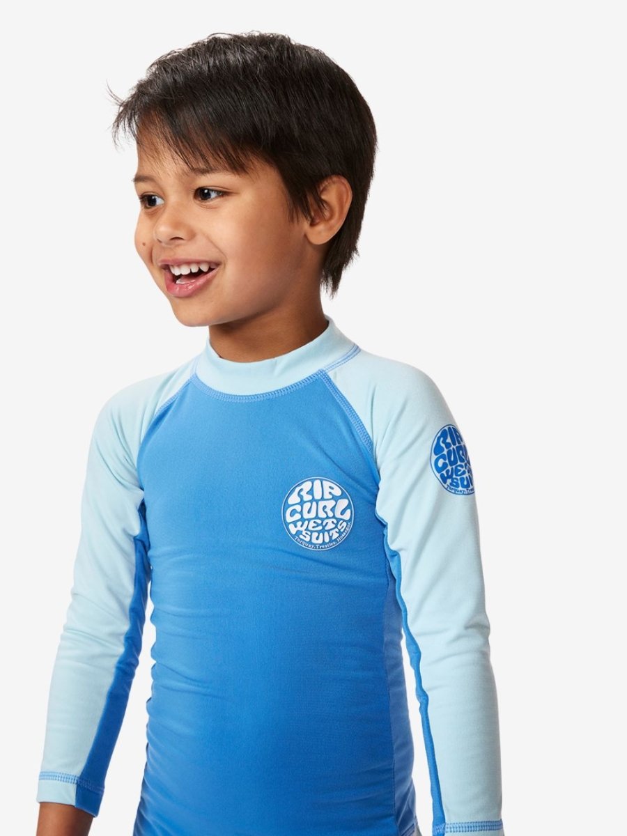 Icons UV Brushed Long Sleeve Spring Rash Vest - Børn - Blue Gum - Gumpel & Co