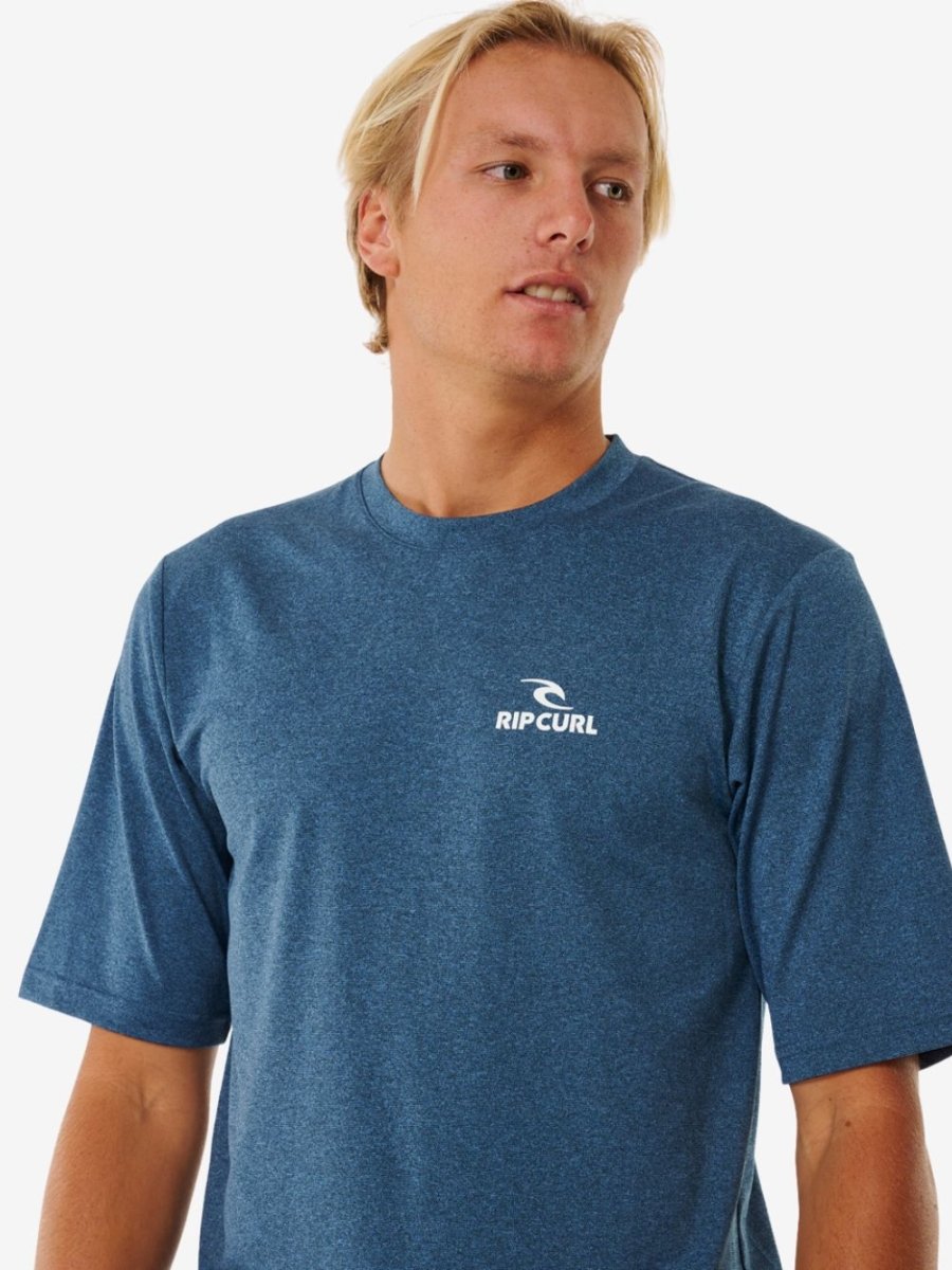 Stack UV Short Sleeve Rash Guard - Herre - Navy Marle - Gumpel & Co