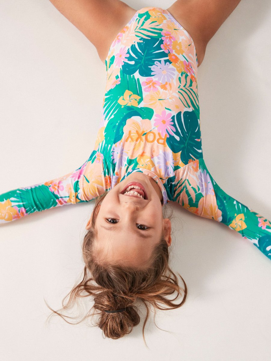 Kids Paradisiac Island Long Sleeve Rash Guard Badedragt - Børn - Mint Tropical Trails - Gumpel & Co