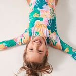 Kids Paradisiac Island Long Sleeve Rash Guard Badedragt - Børn - Mint Tropical Trails - Gumpel & Co
