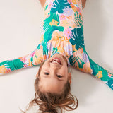 Kids Paradisiac Island Long Sleeve Rash Guard Badedragt - Børn - Mint Tropical Trails - Gumpel & Co