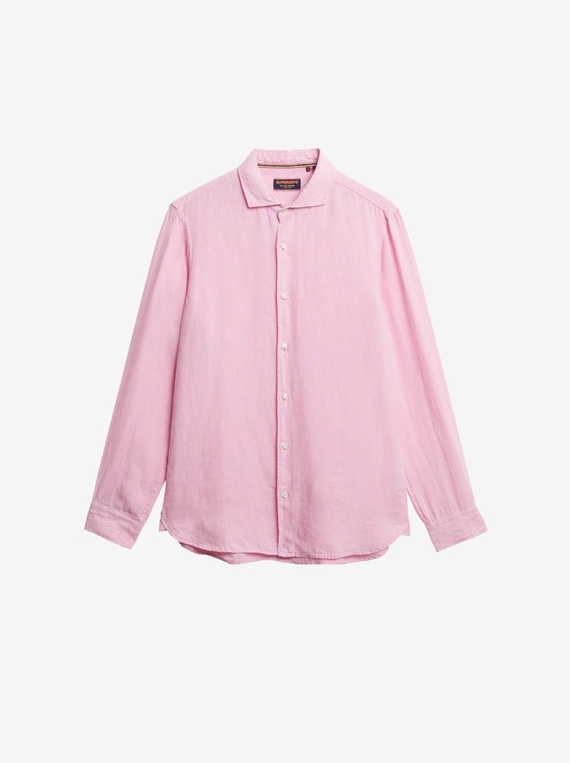 Vacation L/S Linen Shirt - Men - Coastal Pink - Gumpel & Co