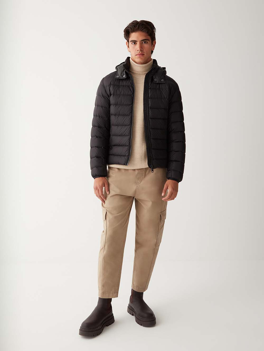 Men's Sporty Dunjakke m. Hætte - Herre - Chokolate - Gumpel & Co