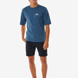 Stack UV Short Sleeve Rash Guard - Herre - Navy Marle - Gumpel & Co