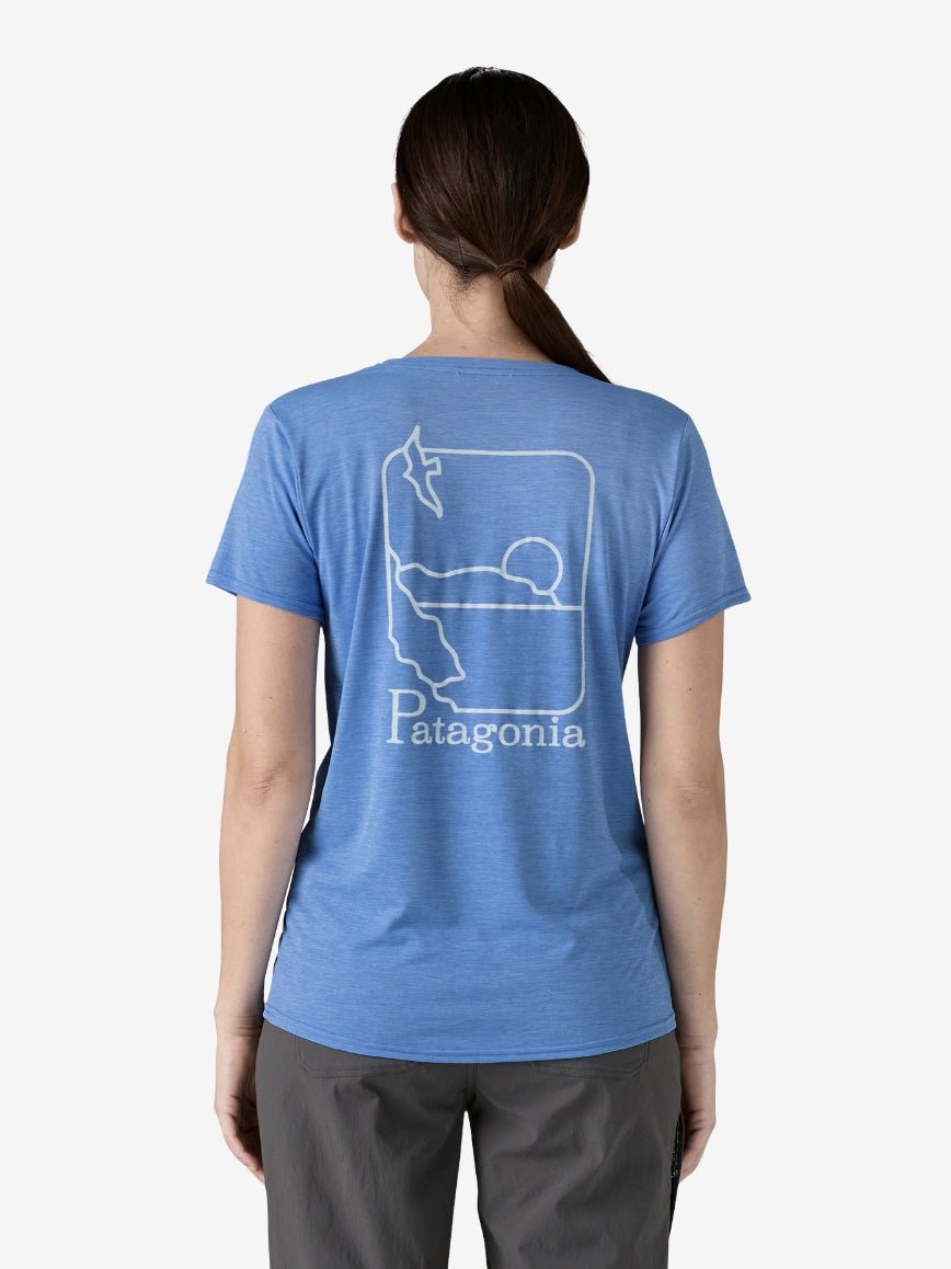 Capilene Cool Daily Graphic UV Shirt - Dame - Blå - Gumpel & Co