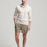 Men's Overfarvede Shorts i Hør - Herre - Washed Khaki - Gumpel & Co