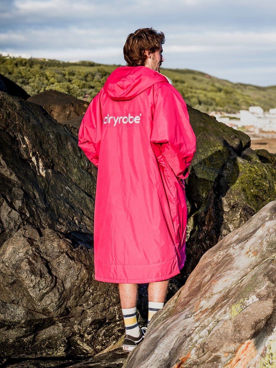 Advance Long Sleeve Surf Poncho - Voksne - Pink/Light Grey - Gumpel & Co