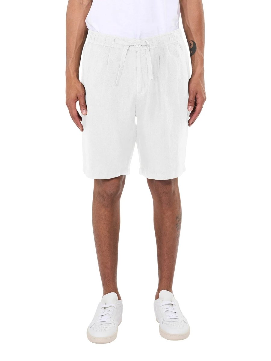 Men's Loose Hør Shorts - Herre - Bright White - Gumpel & Co