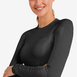 Long - sleeve Wool Tech Skiundertrøje - Dame - Sort - Gumpel & Co