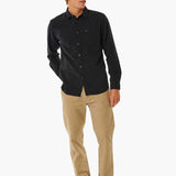 Men's Washed Long Sleeve Skjorte - Herre - Washed Black - Gumpel & Co