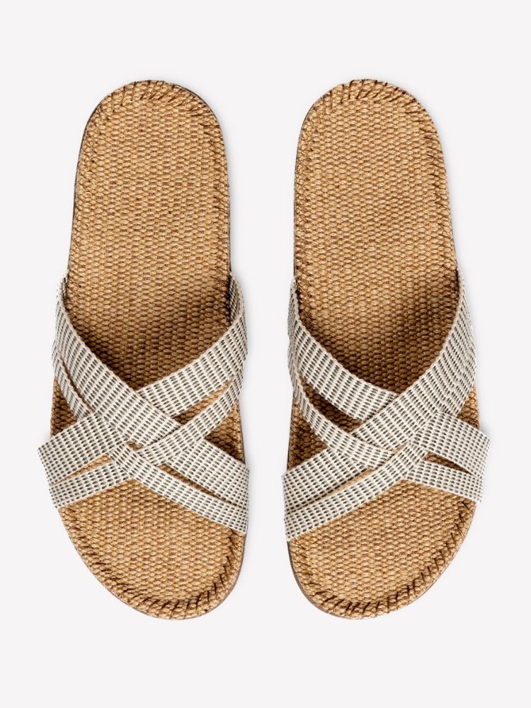 Women 1 Sandal - White Stripes - Gumpel & Co
