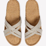 Women 1 Sandal - White Stripes - Gumpel & Co