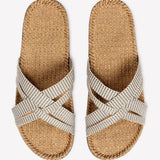 Women 1 Sandal - White Stripes - Gumpel & Co