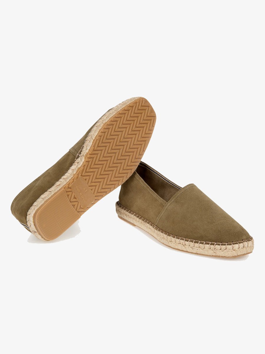 Men's Palma Læder Espadrillos - Herre - Khaki - Gumpel & Co