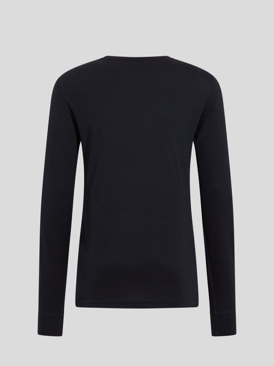 Men's Natural Merinould 200g/m2 Crew Neck Skiundertrøje - Herre - Black - Gumpel & Co