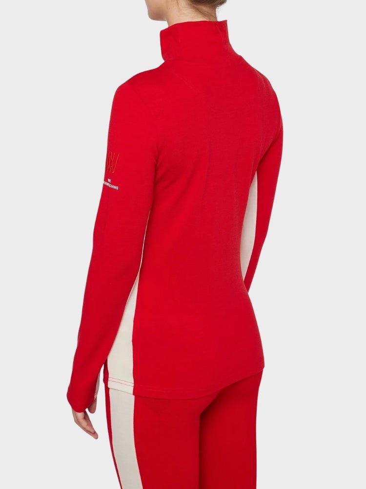 Voss 1/4 zip - Women - Red - Gumpel & Co