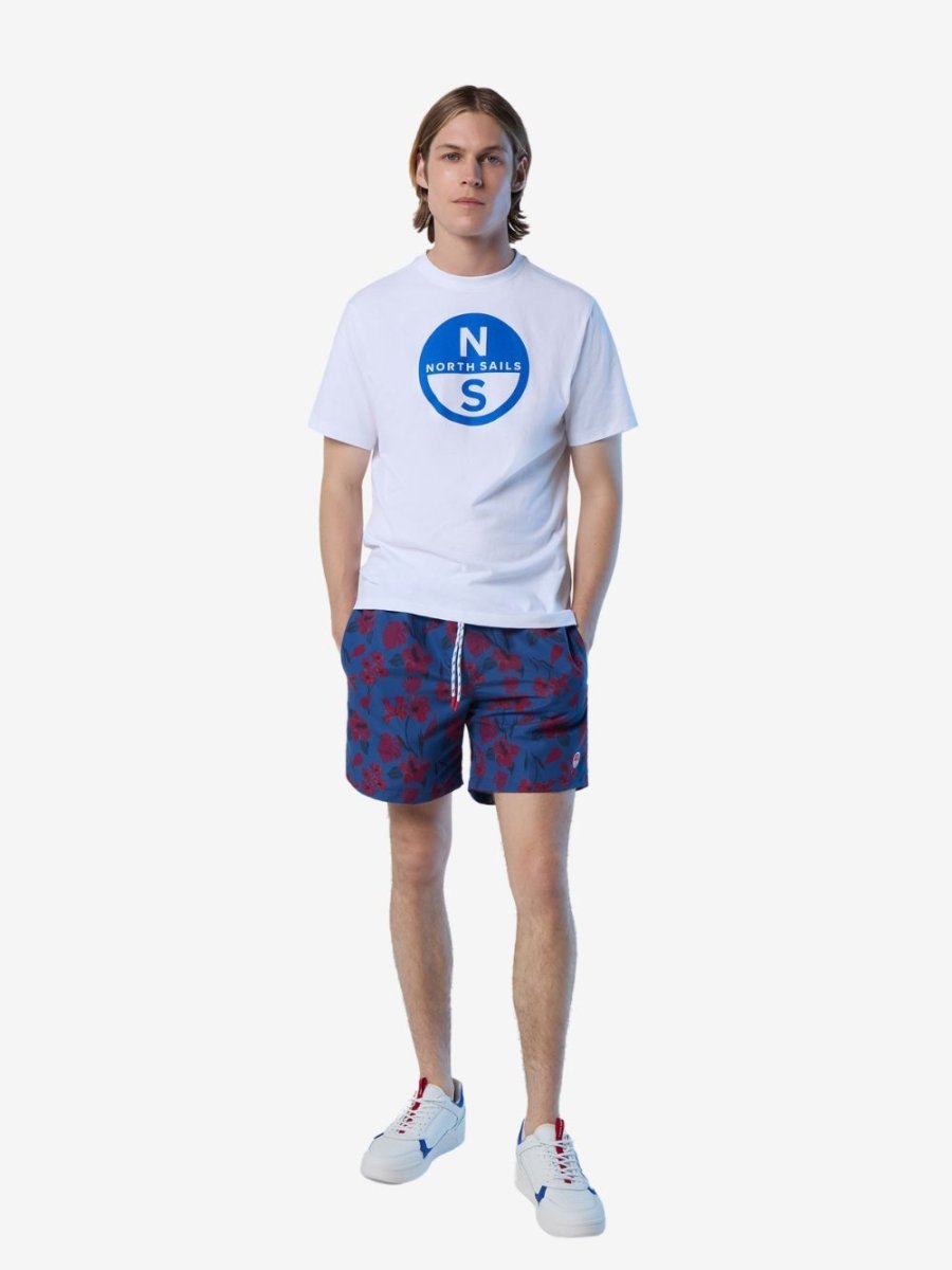 T-shirt with maxi logo print - Men - White - Gumpel & Co