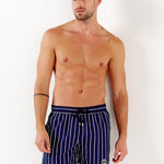 Men's Sid Striped Badeshorts - Herre - Marine - Gumpel & Co
