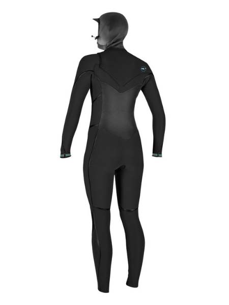 Women's Psycho Tech 6/4mm Chest Zip + w/hood våddragt - Dame - Black - Gumpel & Co