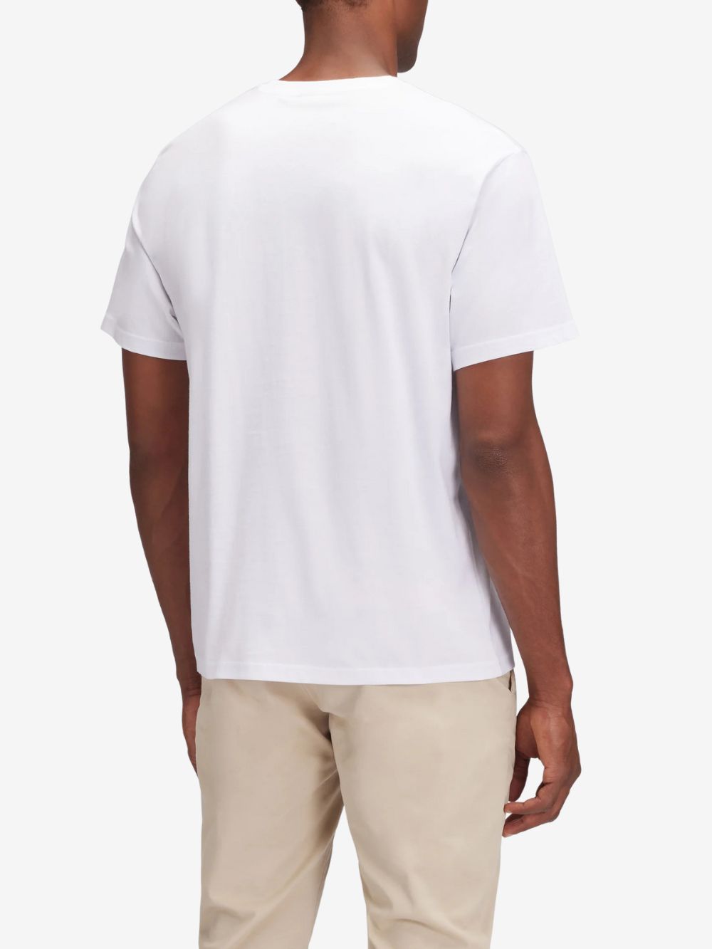 Plain T-shirt With Archive Logo - Herrer - White - Gumpel & Co