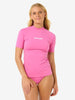 Classic Surf Short Sleeve UV Rash Vest - Women - Pink
