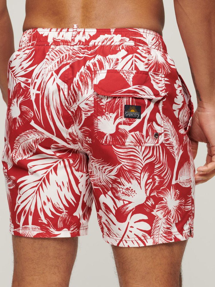 Men's Hawaii - print badeshorts - Herre - Luna Dark Red - Gumpel & Co