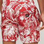 Men's Hawaii - print badeshorts - Herre - Luna Dark Red - Gumpel & Co