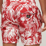 Men's Hawaii - print badeshorts - Herre - Luna Dark Red - Gumpel & Co