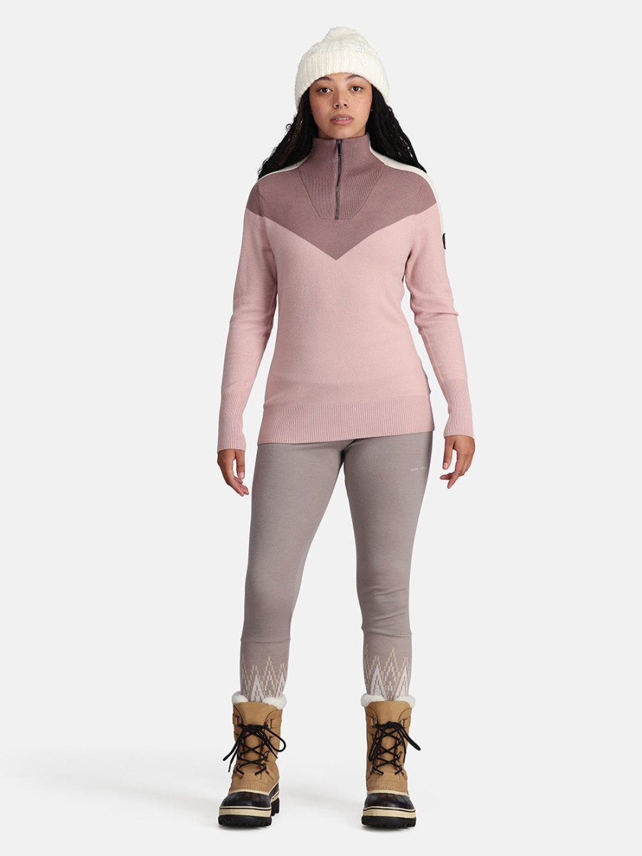 Women's Voss Half - Zip Uld Striktrøje - Dame - Prim Pink - Gumpel & Co