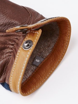 Deerskin Wool Tricot Handske - Herre - Navy/Chokolate - Gumpel & Co