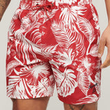 Men's Hawaii - print badeshorts - Herre - Luna Dark Red - Gumpel & Co