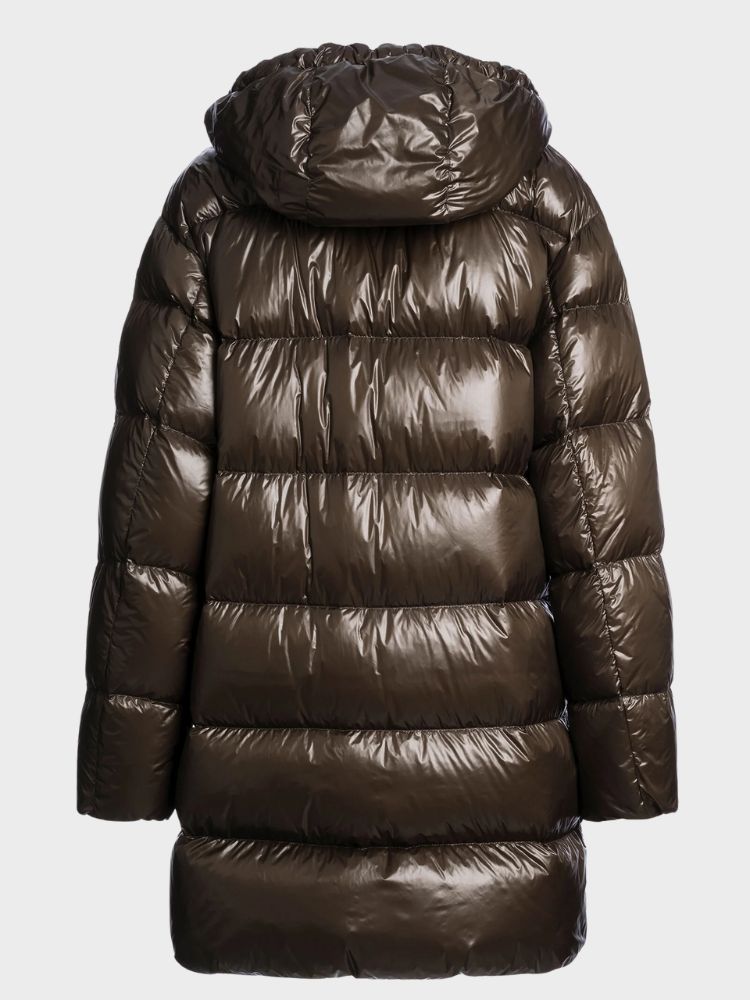 Ivonne Long Dunfrakke - Dame - Brun - Gumpel & Co