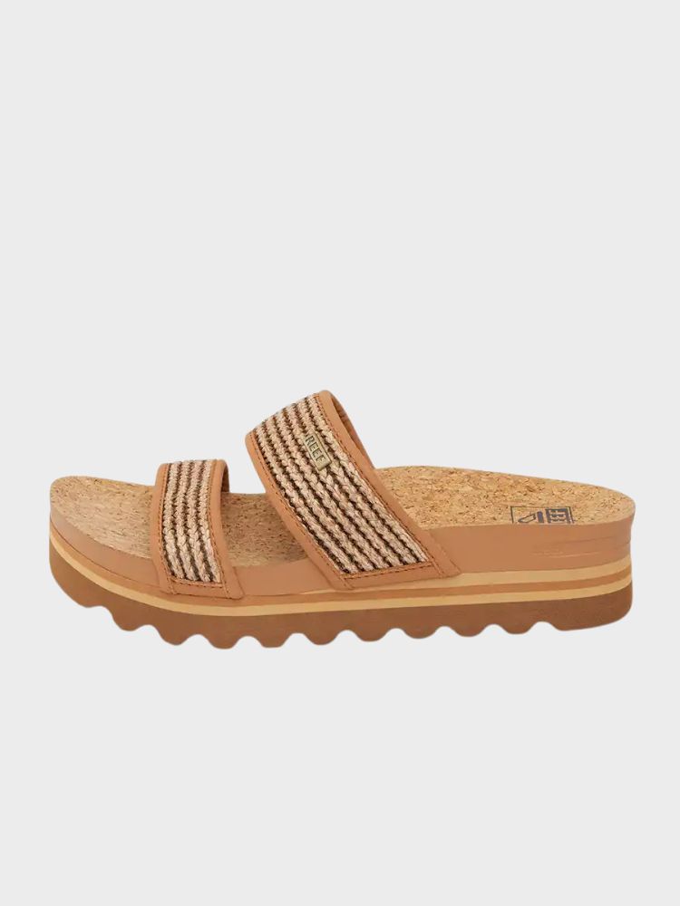 REEF Cushion Vista Hi - Sandaler til damer - Chocolate Raffia