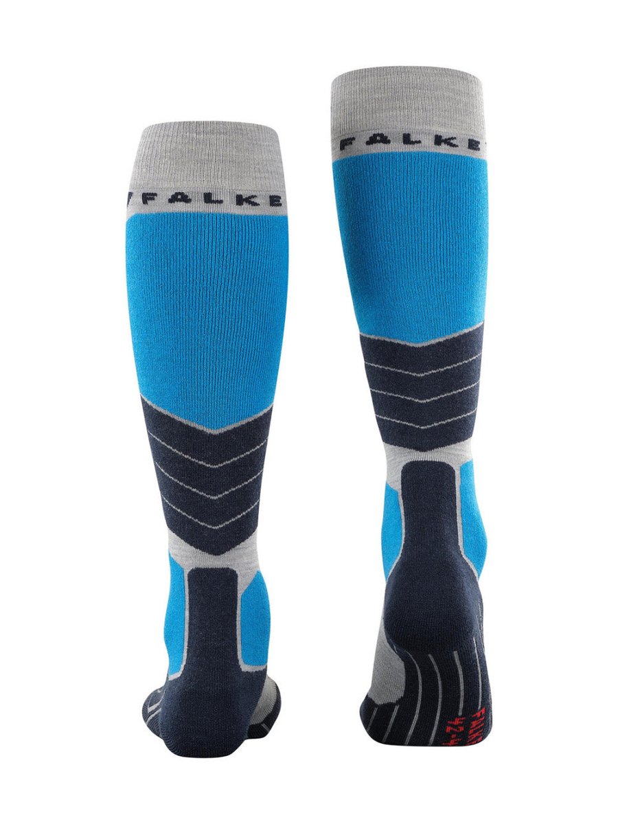 Men's SK2 Intermediate Wool Skisokker - Herre - Light Grey/Blue - Gumpel & Co