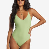 Billabong Tanlines Sage High Leg One-Piece Badedragt - Palm Green