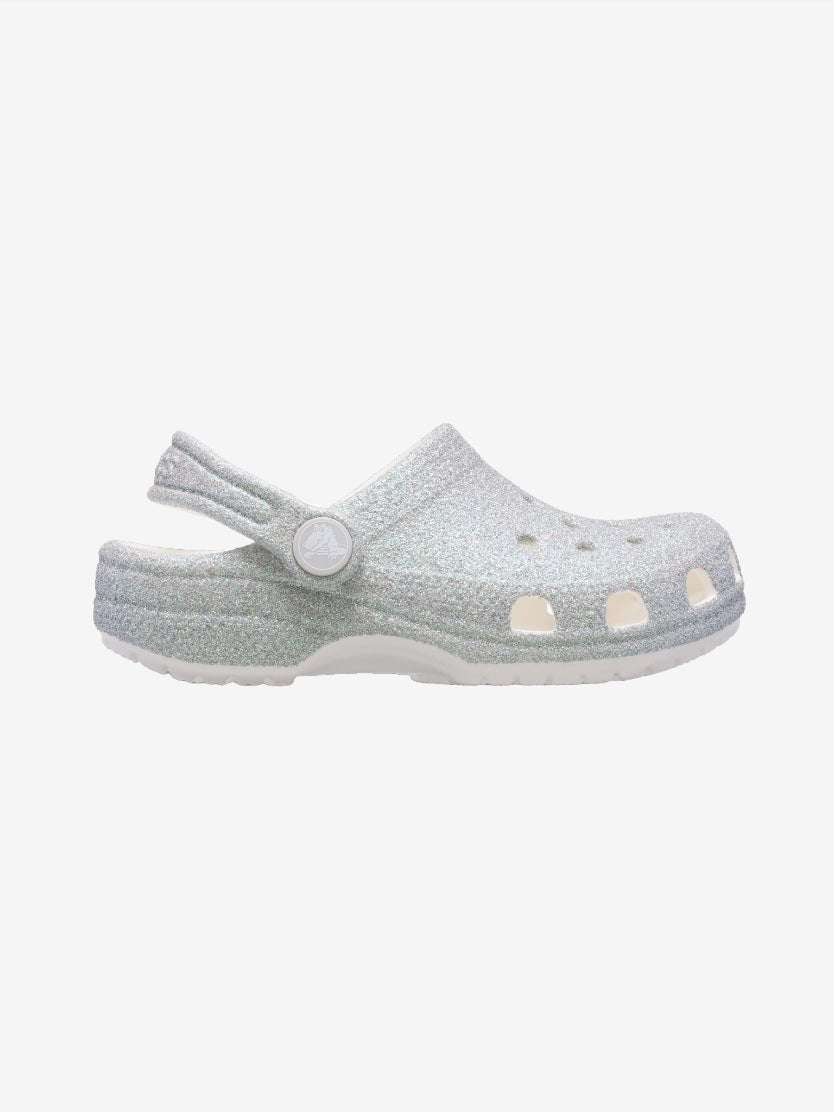 Toddler Classic Iridescent Glitter Clog - White - Gumpel & Co