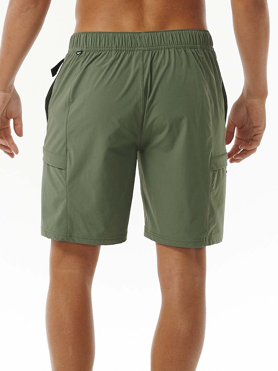 Men's Hybrid Boardwalk Buckled Cargo Volley Shorts - Herre - Dark Olive - Gumpel & Co