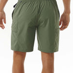 Men's Hybrid Boardwalk Buckled Cargo Volley Shorts - Herre - Dark Olive - Gumpel & Co