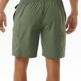 Men's Hybrid Boardwalk Buckled Cargo Volley Shorts - Herre - Dark Olive - Gumpel & Co