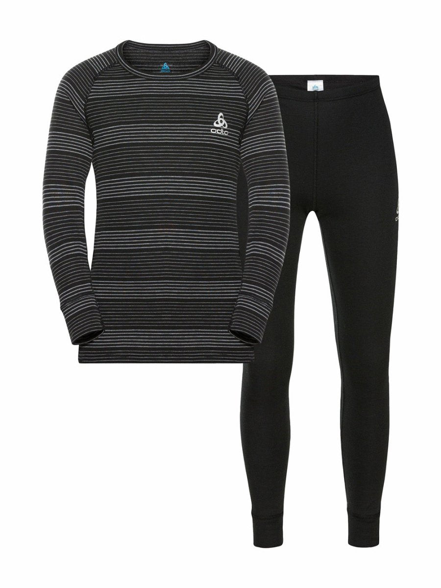 Kids Active Warm Base Layer Skiundertøjssæt - Børn - Black/Grey Melange - Gumpel & Co